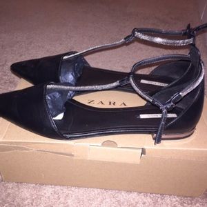 COPY - HOLD - Zara Flats Black & Silver